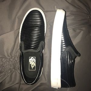 DONATING SOON Black leather vans